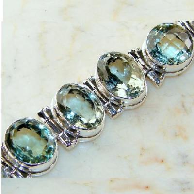 Am 3470 bracelet 8xaigues marines 10x12mm 33gr argent 950 3 