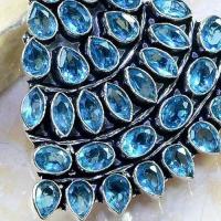 Am 3475a pendants aigue marine bleue queue de paon 60mm 4x6mm argent 925 vente achat