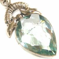 Am 3480a pendentif pendant aigue marine ethnique argent20x28mm 925