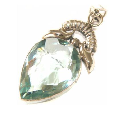 Am 3480a pendentif pendant aigue marine ethnique argent20x28mm 925 