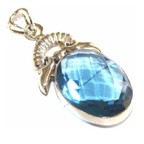 Am 3481b pendentif pendant aigue marine argent 20x28mm 925