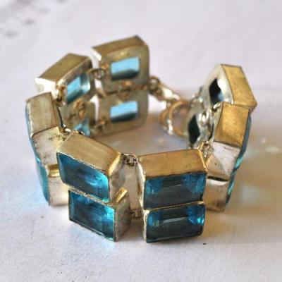 Am 3486 bracelet aigue marine 12 16mm argent925 58gr 1