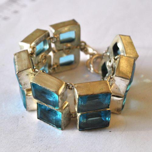 Am 3486 bracelet aigue marine 12 16mm argent925 58gr 1