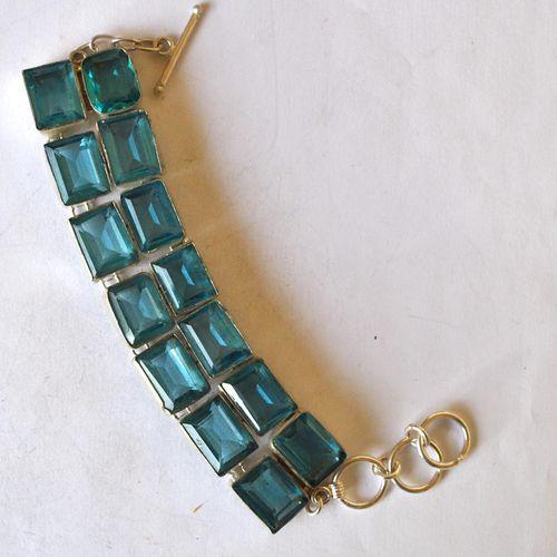 Am 3486 bracelet aigue marine 12 16mm argent925 58gr 2