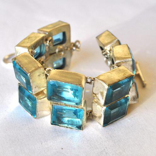 Am 3486 bracelet aigue marine 12 16mm argent925 58gr 6