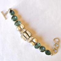 Am 3487 bracelet aigue marine perles nacre 16mm argent925 53gr 4 