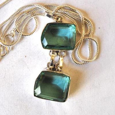 Am 3488 pendentif pendant aigue marine 15 20mm argent925 19gr 1