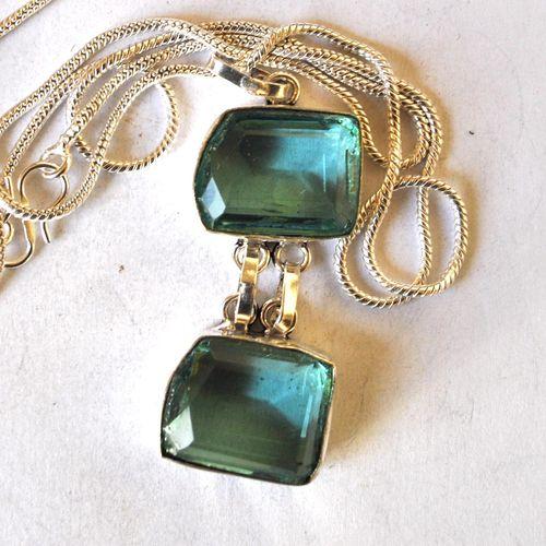 Am 3488 pendentif pendant aigue marine 15 20mm argent925 19gr 1