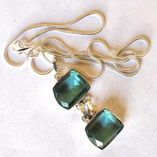 Am 3488 pendentif pendant aigue marine 15 20mm argent925 19gr 2