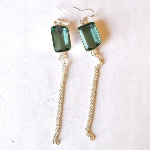 Am 3490 boucle oreilles aigue marine 1520mm argent925 16gr 2