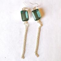 Am 3490 boucle oreilles aigue marine 1520mm argent925 16gr 2