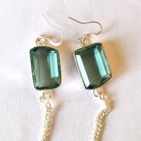 Am 3490 boucle oreilles aigue marine 1520mm argent925 16gr 3