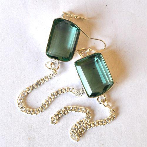 Am 3490 boucle oreilles aigue marine 1520mm argent925 16gr 4