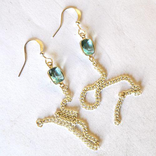 Am 3491 boucles oreilles aigue marine 8 8mm argent925 4gr 1