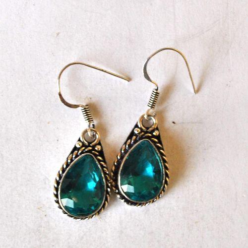 Am 3494 boucles oreilles aigue marine 15x10mm argent925 6gr 4