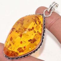 Amb 000 pendentif pendant ambre miel 18gr 30x50mm baltique achat vente bijoux argent 925