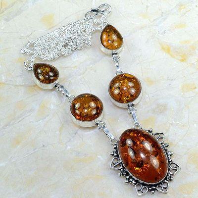 Amb 014a collier parure sautoir ambre amber baltique baltic achat vente bijoux argent 925