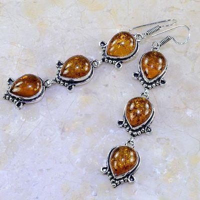 Amb 019a boucles pendants oreilles ambre amber baltique achat vente bijoux argent 925