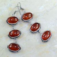 Amb 021a boucles pendants oreilles ambre rouge amber baltique achat vente bijoux argent 925