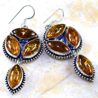 Amb 025b boucles pendants oreilles ambre amber baltique achat vente bijoux argent 925