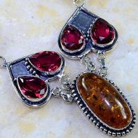 Amb 046b collier parure sautoir ambre grenat amber baltique achat vente bijoux argent 925