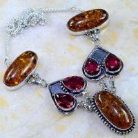 Amb 046d collier parure sautoir ambre grenat amber baltique achat vente bijoux argent 925