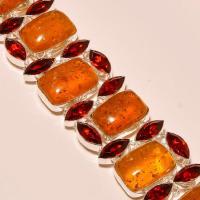 Amb 059c bracelet ambre amber baltique grenat baltic citrine madereachat vente bijoux argent 925