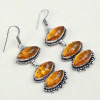 Amb 061a boucles pendants oreilles ambre amber baltique achat vente bijoux argent 925