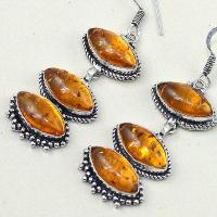 Amb 061b boucles pendants oreilles ambre amber baltique achat vente bijoux argent 925