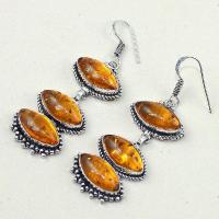 Amb 061c boucles pendants oreilles ambre amber baltique achat vente bijoux argent 925