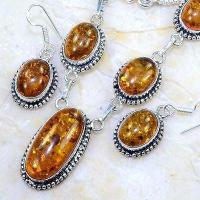 Amb 077b collier boucles oreilles parure ambre baltique baltic achat vente bijoux argent 925