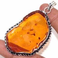 Amb 082b pendentif pendant ambre miel 14gr 35x50mm baltique achat vente bijoux argent 925