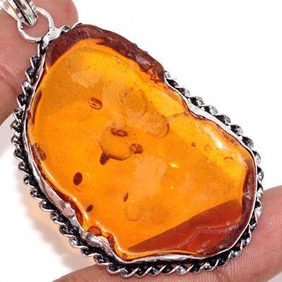 Amb 082c pendentif pendant ambre miel 14gr 35x50mm baltique achat vente bijoux argent 925