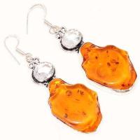 Amb 085a boucles oreilles ambre jaune miel topaze 15gr baltique achat vente bijoux argent 925