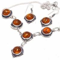 Amb 088b collier boucles oreilles 26gr 12mm parure ambre baltique achat vente bijoux argent 925