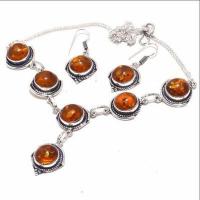 Amb 088d collier boucles oreilles 26gr 12mm parure ambre baltique achat vente bijoux argent 925