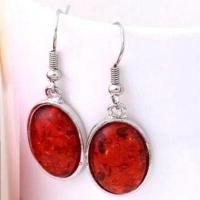 Amb 091b boucles oreilles pendants ambre baltique miel 12x15mm argent