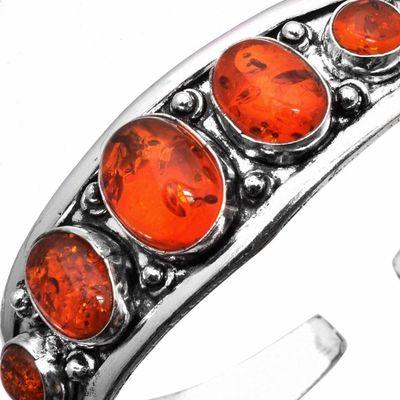 Amb 094b bracelet torque 29gr 5xcabochons ambre baltique miel ovale 10x15mm argent 925