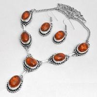 Amb 098d collier boucles oreilles pendants 33gr ambre baltique miel 10x15mm argent 926