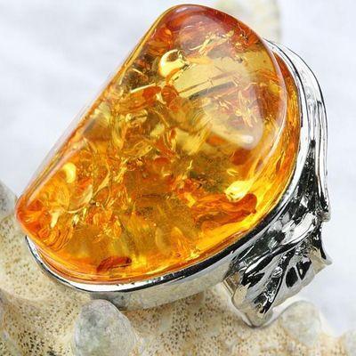 Amb 105b bague t6 cabochon 25x35mm ambre amber baltique vente bijoux argent 925