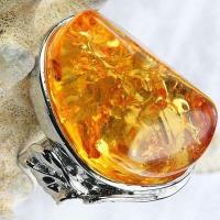 Amb 105c bague t6 cabochon 25x35mm ambre amber baltique vente bijoux argent 925