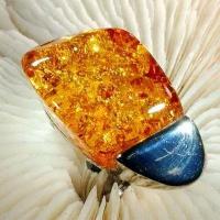 Amb 109a bague t60 cabochon 20x35mm ambre amber baltique vente bijoux argent 925