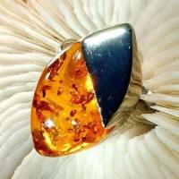 Amb 113c bague t56 cabochon 20x30mm ambre amber baltique vente bijoux argent 925