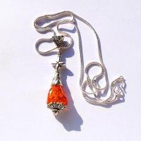 Amb 128a pendentif pendants 13gr 60mm ambre baltique chaine argent ethnique