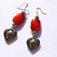 Amb 130a boucles oreilles pendants 13gr 50mm ambre baltique miel argent ethnique