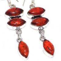 Amb 139c boucles oreilles pendants 7gr 50mm ambre baltique miel ethnique