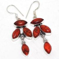 Amb 143a boucles oreilles pendants 9gr 50mm ambre baltique miel ethnique