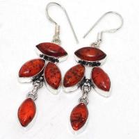 Amb 143b boucles oreilles pendants 9gr 50mm ambre baltique miel ethnique