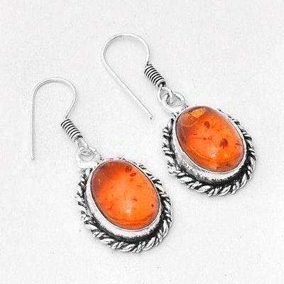 Amb 149a boucles oreilles 6x8mm ambre amber baltique achat vente bijoux argent 925