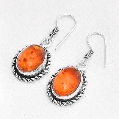 Amb 149a boucles oreilles 6x8mm ambre amber baltique achat vente bijoux argent 925